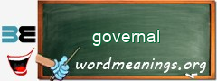 WordMeaning blackboard for governal